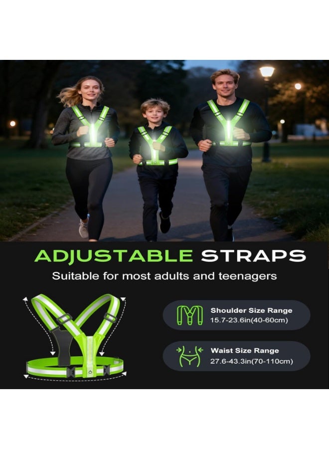 SRLIWHITE LED Reflective Running Vest, Adjustable High-Visibility Safety Gear for Night Running, Walking, Cycling, and Outdoor Activities - Image 4
